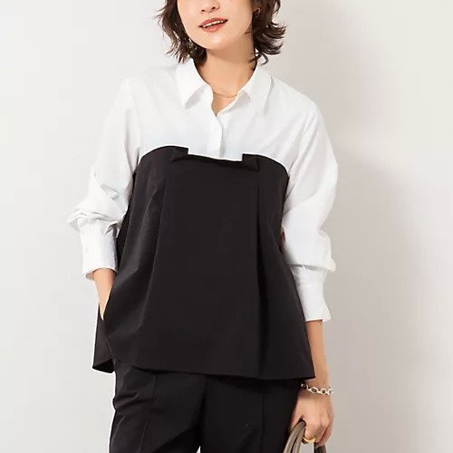 【ノーリーズ/NOLLEY'S】の《セットアップ対応》ウォッシャブルビスチェ風切替シャツ 人気、トレンドファッション・服の通販 founy(ファニー) 　ファッション　Fashion　レディースファッション　Fashion for Women　トップス・カットソー　Cut & Sew Tops　シャツ・ブラウス・オフィスカジュアル　Elegant Blouses & Button-Ups　ビスチェ　Bustiers & Corset Tops / Layered Bustier Style　2025年　2025　2025-2026秋冬・A/W　Autumn/Winter 2025–26 AW25–26　おすすめ　Recommended / Our Picks　オケージョン　Occasion Wear　シンプル　Simple, Minimal　セットアップ　Set-Up, Coordinated Outfit　タイトスカート　Pencil Skirt, Tight Skirt　ビスチェ　Bustier, Corset Top　リラックス　Relax, Relaxed Fit　切替　Switching, Contrast Panel　 other-1|ID: prp329100004689290 ipo3291000000033866510
