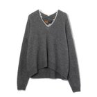 【イーバイエクラ/E by eclat】のRoom no.8 for E by eclat ヘアリーレースVネックニット 人気、トレンドファッション・服の通販 founy(ファニー) ファッション Fashion レディースファッション Fashion for Women トップス・カットソー Cut & Sew Tops ニット Knit Tops & Sweaters Vネックトップス V-Neck Tops / V-Cut Neckline Shirts エレガント 上品 Elegant ショルダー Shoulder, Shoulder Strap ドロップ Drop Shoulder, Dropped Style レース Lace, Lace Fabric thumbnail グレー|ID: prp329100004689312 ipo3291000000035821253