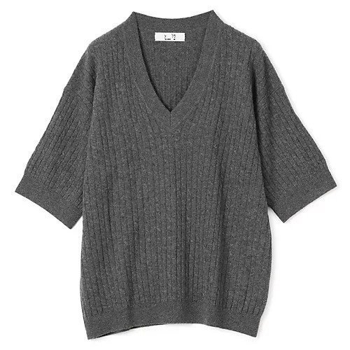 【イーヨ/y YO】のCable half sleeve knit インテリア・キッズ・メンズ・レディースファッション・服の通販 founy(ファニー) 　ファッション　Fashion　レディースファッション　Fashion for Women　トップス・カットソー　Cut & Sew Tops　ニット　Knit Tops & Sweaters　2025年　2025　2025-2026秋冬・A/W　Autumn/Winter 2025–26 AW25–26　バランス　Balance, Style Balance　ワイド　Wide, Wide Fit　今季　This Season, Current Season　grey|ID: prp329100004689315 ipo3291000000033866698