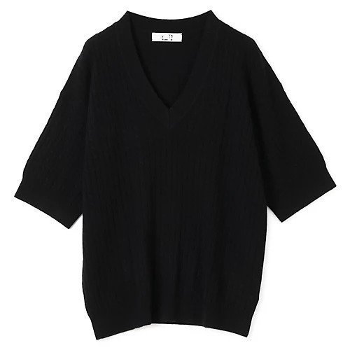 【イーヨ/y YO】のCable half sleeve knit インテリア・キッズ・メンズ・レディースファッション・服の通販 founy(ファニー) 　ファッション　Fashion　レディースファッション　Fashion for Women　トップス・カットソー　Cut & Sew Tops　ニット　Knit Tops & Sweaters　2025年　2025　2025-2026秋冬・A/W　Autumn/Winter 2025–26 AW25–26　バランス　Balance, Style Balance　ワイド　Wide, Wide Fit　今季　This Season, Current Season　black|ID: prp329100004689315 ipo3291000000033866700