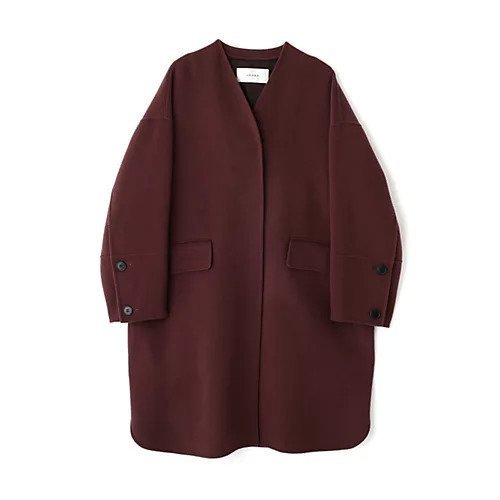 【アドーア/ADORE】のソリッドウールリバーノーカラーコート インテリア・キッズ・メンズ・レディースファッション・服の通販 founy(ファニー) 　ファッション　Fashion　レディースファッション　Fashion for Women　アウター　Coat / Outerwear Collection　コート・ロングコート・ピーコート　Long Coats, Peacoats & More　おすすめ　Recommended / Our Picks　スタンダード　Standard, Basic　ダブル　Double, Double-Breasted　チェリー　Cherry, Cherry Pattern　フィット　Fit, Slim Fit　フェイス　Face, Facial Design　リバーシブル　Reversible, Two-Sided　ルーズ　Loose, Oversized　冬　Winter / This Winter　定番　Standard, Basic Item　ダークチェリー|ID: prp329100004689453 ipo3291000000033867734