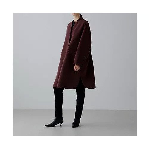 【アドーア/ADORE】のソリッドウールリバーノーカラーコート 人気、トレンドファッション・服の通販 founy(ファニー) 　ファッション　Fashion　レディースファッション　Fashion for Women　アウター　Coat / Outerwear Collection　コート・ロングコート・ピーコート　Long Coats, Peacoats & More　おすすめ　Recommended / Our Picks　スタンダード　Standard, Basic　ダブル　Double, Double-Breasted　チェリー　Cherry, Cherry Pattern　フィット　Fit, Slim Fit　フェイス　Face, Facial Design　リバーシブル　Reversible, Two-Sided　ルーズ　Loose, Oversized　冬　Winter / This Winter　定番　Standard, Basic Item　other-3|ID: prp329100004689453 ipo3291000000033867740