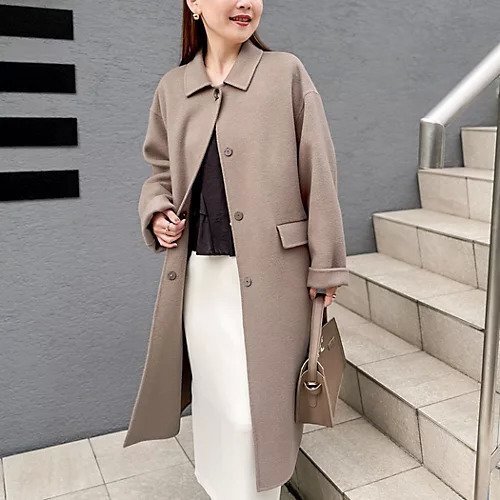 【ノーリーズソフィー/NOLLEY'S sophi】のSUPER140リバーステンカラーコート インテリア・キッズ・メンズ・レディースファッション・服の通販 founy(ファニー) https://founy.com/ ファッション Fashion レディースファッション Fashion for Women アウター Coat / Outerwear Collection コート・ロングコート・ピーコート Long Coats, Peacoats & More 2025年 2025 2025-2026秋冬・A/W Autumn/Winter 2025–26 AW25–26 ショーツ Shorts, Short Pants スリット Slit, Slit Detail トレンド Trend, Trending Now ロング Long, Long-Length |ID: prp329100004689459 ipo3291000000035212082