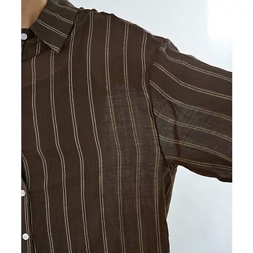 【スタイルデリ/STYLE DELI】の微シアー加工ストライプ柄シャツ 人気、トレンドファッション・服の通販 founy(ファニー) 　ファッション　Fashion　レディースファッション　Fashion for Women　トップス・カットソー　Cut & Sew Tops　シャツ・ブラウス・オフィスカジュアル　Elegant Blouses & Button-Ups　インナー　Innerwear　エアリー　Airy Texture　春　Spring　秋　Autumn　カーディガン　Cardigan, Knitwear　サロペット　Overalls, Salopette　シアー　Sheer, See-Through　ジャケット　Jacket, Outerwear　ストライプ　Stripe, Striped Pattern　ストレート　Straight, Straight Cut　スリット　Slit, Slit Detail　タンク　Tank Top, Sleeveless Top　タートル　Turtleneck, Turtle Collar　長袖　Long Sleeve, Full Sleeve　バランス　Balance, Style Balance　パール　Pearl, Pearl Accent　フロント　Front, Front Design　ポケット　Pocket, Pocket Detail　ラウンド　Round, Round Neck　ワイド　Wide, Wide Fit　冬　Winter / This Winter　S/S・春夏　SS, Spring/Summer, Warm Season　夏　Summer　other-3|ID: prp329100004691443 ipo3291000000033878210