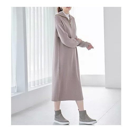 【エニー/ANY】の【洗濯機可能】ハーフジップニットワンピース 人気、トレンドファッション・服の通販 founy(ファニー) 　ファッション　Fashion　レディースファッション　Fashion for Women　ワンピース　Dresses　ニットワンピース　Knit Dresses　おすすめ　Recommended / Our Picks　インナー　Innerwear　ジップ　Zip, Zipper　ストレート　Straight, Straight Cut　チャーム　Charm, Pendant　デニム　Denim, Jeans Material　トレンド　Trend, Trending Now　other-2|ID: prp329100004691459 ipo3291000000034615115