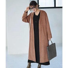 【スタイルデリ/STYLE DELI】 フェイクスエードノーカラーコート/ロング丈人気、トレンドファッション・服の通販 founy(ファニー) ファッション Fashion レディースファッション Fashion for Women アウター Coat / Outerwear Collection コート・ロングコート・ピーコート Long Coats, Peacoats & More アクセサリー Fashion Accessories 春 Spring 秋 Autumn くるぶし Ankle-Length 軽量 Lightweight, Ultra Light ショルダー Shoulder, Shoulder Strap シンプル Simple, Minimal ストレッチ Stretch, Stretchy Fabric スリット Slit, Slit Detail スリーブ Sleeve, Long Sleeve / Short Sleeve ドロップ Drop Shoulder, Dropped Style 定番 Standard, Basic Item なめらか Smooth, Silky Texture フラット Flat, Flat Shoes フロント Front, Front Design ボンディング Bonding, Bonded Fabric ポケット Pocket, Pocket Detail ロング Long, Long-Length 冬 Winter / This Winter |ID:prp329100004691469