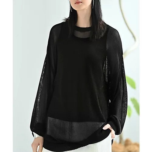 【スタイルデリ/STYLE DELI】の【BLK001】メッシュゆる編みプルオーバー 人気、トレンドファッション・服の通販 founy(ファニー) 　ファッション　Fashion　レディースファッション　Fashion for Women　トップス・カットソー　Cut & Sew Tops　カジュアルプルオーバー・ニットトップス　Pullovers & Knit Tops / Casual Pullovers　インナー　Innerwear　春　Spring　秋　Autumn　カットソー　Cut and Sewn Top　シアー　Sheer, See-Through　シンプル　Simple, Minimal　スリット　Slit, Slit Detail　透かし　Cut-Out, Lacework　タンク　Tank Top, Sleeveless Top　定番　Standard, Basic Item　長袖　Long Sleeve, Full Sleeve　ミドル　Middle Length, Mid Height　メッシュ　Mesh, Net Fabric　リネン　Linen, Linen Fabric　ワイド　Wide, Wide Fit　おすすめ　Recommended / Our Picks　夏　Summer　旅行　Travel　エレガント 上品　Elegant　other-2|ID: prp329100004694287 ipo3291000000033896229