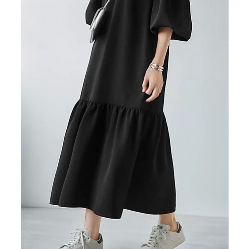 【スタイルデリ/STYLE DELI】のボトムフレアVネックワンピース 人気、トレンドファッション・服の通販 founy(ファニー) 　ファッション　Fashion　レディースファッション　Fashion for Women　ワンピース　Dresses　インナー　Innerwear　春　Spring　秋　Autumn　ギャザー　Gathered, Ruffled　クール　Cool, Chic　切替　Switching, Contrast Panel　ショルダー　Shoulder, Shoulder Strap　ジャケット　Jacket, Outerwear　ジョーゼット　Georgette, Semi-Sheer Fabric　スニーカー　Sneakers, Trainers　スリーブ　Sleeve, Long Sleeve / Short Sleeve　スーツ　Suit, Formalwear　セットアップ　Set-Up, Coordinated Outfit　ダメージ　Distressed, Destroyed　ドロップ　Drop Shoulder, Dropped Style　定番　Standard, Basic Item　ハイネック　High Neck, Mock Neck　フェミニン　Feminine, Girly　フォルム　Silhouette, Form　フォーマル　Formal, Dressy　フレア　Flare, Flared　ベーシック　Basic, Essential　ボトム　Bottoms, Lower Wear　ポケット　Pocket, Pocket Detail　モノトーン　Monotone, Black and White　冬　Winter / This Winter　おすすめ　Recommended / Our Picks　other-2|ID: prp329100004694293 ipo3291000000033896282