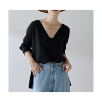 【ウィムガゼット/Whim Gazette】の深Vスリットニットプルオーバー 人気、トレンドファッション・服の通販 founy(ファニー) ファッション Fashion レディースファッション Fashion for Women トップス・カットソー Cut & Sew Tops ニット Knit Tops & Sweaters カジュアルプルオーバー・ニットトップス Pullovers & Knit Tops / Casual Pullovers 2025年 2025 2025-2026秋冬・A/W Autumn/Winter 2025–26 AW25–26 おすすめ Recommended / Our Picks シンプル Simple, Minimal スマート Smart, Elegant スリット Slit, Slit Detail スリーブ Sleeve, Long Sleeve / Short Sleeve フロント Front, Front Design ボトム Bottoms, Lower Wear |ID:prp329100004695430