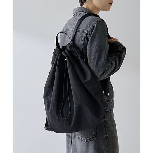 【ウィムガゼット/Whim Gazette】の【THE PAUSE】ドロストバックパック インテリア・キッズ・メンズ・レディースファッション・服の通販 founy(ファニー) 　ファッション　Fashion　レディースファッション　Fashion for Women　バッグ　Bags　ヴィンテージ　Vintage Style　グラデーション　Gradient, Ombre　シルバー　Silver, Metallic Silver　シンプル　Simple, Minimal　定番　Standard, Basic Item　ポケット　Pocket, Pocket Detail　ワーク　Workwear, Utility Style　2025年　2025　2025-2026秋冬・A/W　Autumn/Winter 2025–26 AW25–26　ブラック|ID: prp329100004695433 ipo3291000000033906148