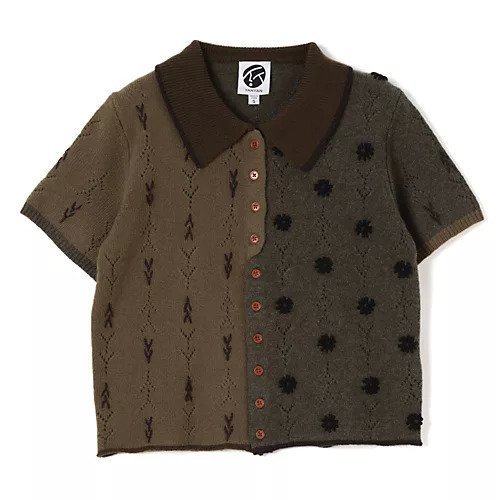 【ヤンヤン/YANYAN】のDAISY SHORT SLEEVE CARDIGAN (FW25) 人気、トレンドファッション・服の通販 founy(ファニー) 　ファッション　Fashion　レディースファッション　Fashion for Women　トップス・カットソー　Cut & Sew Tops　カーディガン・羽織り　Layered Style Cardigans　2025年　2025　2025-2026秋冬・A/W　Autumn/Winter 2025–26 AW25–26　カーディガン　Cardigan, Knitwear　ドット　Polka Dot, Dot Pattern　パイピング　Piping, Trim Design　パッチワーク　Patchwork, Mixed Fabric　ミリタリー　Military, Army Style　今季　This Season, Current Season　半袖　Short Sleeve, Half Sleeve　 other-1|ID: prp329100004695567 ipo3291000000033906926