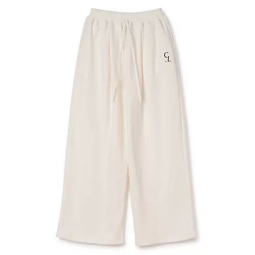 【クラネ/CLANE】のLOGO SWEAT TUCK WIDE PANTS インテリア・キッズ・メンズ・レディースファッション・服の通販 founy(ファニー) 　ファッション　Fashion　レディースファッション　Fashion for Women　パンツ　Pants & Trousers　スウェット / スエット　Sweatshirt, Sweatwear　セットアップ　Set-Up, Coordinated Outfit　ワイド　Wide, Wide Fit　洗える　Machine Washable　WHITE|ID: prp329100004695572 ipo3291000000033907045