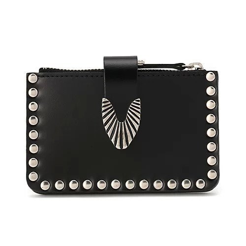 【トーガ トゥ/TOGA TOO】のLeather wallet studs インテリア・キッズ・メンズ・レディースファッション・服の通販 founy(ファニー) 　ファッション　Fashion　レディースファッション　Fashion for Women　2025年　2025　2025-2026秋冬・A/W　Autumn/Winter 2025–26 AW25–26　なめらか　Smooth, Silky Texture　ウエスタン　Western Style　コンパクト　Compact, Small Size　スタッズ　Studs, Metal Accents　フロント　Front, Front Design　ラップ　Wrap, Wrap Design　財布　Wallet, Purse　BLACK|ID: prp329100004695592 ipo3291000000033907823