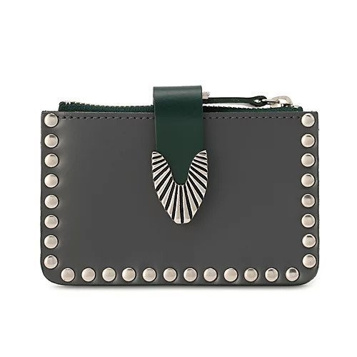 【トーガ トゥ/TOGA TOO】のLeather wallet studs インテリア・キッズ・メンズ・レディースファッション・服の通販 founy(ファニー) 　ファッション　Fashion　レディースファッション　Fashion for Women　2025年　2025　2025-2026秋冬・A/W　Autumn/Winter 2025–26 AW25–26　なめらか　Smooth, Silky Texture　ウエスタン　Western Style　コンパクト　Compact, Small Size　スタッズ　Studs, Metal Accents　フロント　Front, Front Design　ラップ　Wrap, Wrap Design　財布　Wallet, Purse　GRAY|ID: prp329100004695592 ipo3291000000033907825