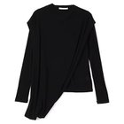 【プレインピープル/PLAIN PEOPLE】のシア―ハイツイストフライスショール型レイヤードTシャツ 人気、トレンドファッション・服の通販 founy(ファニー) ファッション Fashion レディースファッション Fashion for Women トップス・カットソー Cut & Sew Tops シャツ・ブラウス・オフィスカジュアル Elegant Blouses & Button-Ups ロングTシャツ・Tシャツ Longline T-Shirts & Tees ショール Shawl, Wrap ドレープ Drape, Draping Fabric ベスト Vest, Waistcoat ベーシック Basic, Essential 洗える Machine Washable 長袖 Long Sleeve, Full Sleeve thumbnail ブラック|ID: prp329100004696724 ipo3291000000033917148