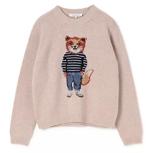 【メゾン キツネ/MAISON KITSUNE】のDRESSED FOX INTARSIA WOOL JUMPER インテリア・キッズ・メンズ・レディースファッション・服の通販 founy(ファニー) ファッション Fashion レディースファッション Fashion for Women ワンピース Dresses フォーマル・パーティードレス・結婚式用ドレス Elegant & Casual Dresses 2025年 2025 2025-2026秋冬・A/W Autumn/Winter 2025–26 AW25–26 ショルダー Shoulder, Shoulder Strap デニム Denim, Jeans Material ドロップ Drop Shoulder, Dropped Style フィット Fit, Slim Fit フォックス Fox, Fox Fur ボーダー Border, Stripe リラックス Relax, Relaxed Fit 長袖 Long Sleeve, Full Sleeve PARCHMENT WHITE|ID: prp329100004696758 ipo3291000000034864626