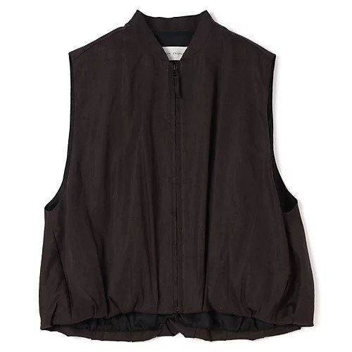 【プレインピープル/PLAIN PEOPLE】のリネンレーヨンストレッチブルゾンジレ インテリア・キッズ・メンズ・レディースファッション・服の通販 founy(ファニー) 　ファッション　Fashion　レディースファッション　Fashion for Women　アウター　Coat / Outerwear Collection　ブルゾンジャケット・スポーティアウター　Blouson Jackets　トップス・カットソー　Cut & Sew Tops　ベスト&ジレ / 重ね着スタイル　Vests & Gilets　ギャザー　Gathered, Ruffled　セットアップ　Set-Up, Coordinated Outfit　ドレス　Dress, One-Piece　ブルゾン　Blouson, Bomber Jacket　ブラック|ID: prp329100004696767 ipo3291000000033917464