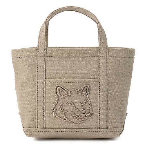 【メゾン キツネ/MAISON KITSUNE】のFOX HEAD MINI TOTE インテリア・キッズ・メンズ・レディースファッション・服の通販 founy(ファニー) ファッション Fashion レディースファッション Fashion for Women バッグ Bags 2025年 2025 2025-2026秋冬・A/W Autumn/Winter 2025–26 AW25–26 キャンバス Canvas, Canvas Fabric ショルダー Shoulder, Shoulder Strap ハンド Hand, Handmade フォックス Fox, Fox Fur フロント Front, Front Design ポケット Pocket, Pocket Detail LAUREL GREEN|ID: prp329100004696791 ipo3291000000034865657
