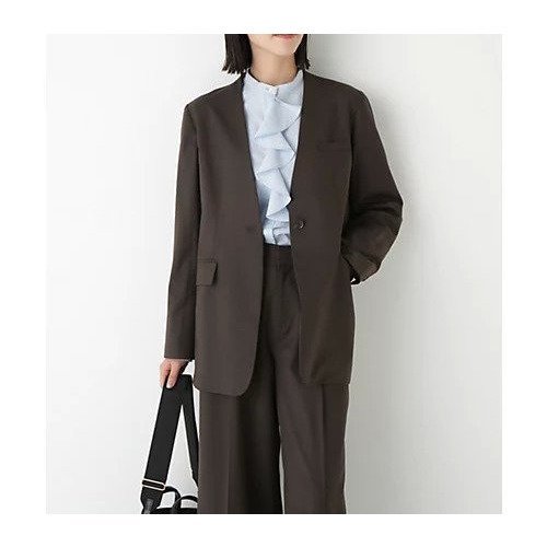 【ヒューマンウーマン/HUMAN WOMAN】のVネックノーカラージャケット インテリア・キッズ・メンズ・レディースファッション・服の通販 founy(ファニー) https://founy.com/ ファッション Fashion レディースファッション Fashion for Women アウター Coat / Outerwear Collection レディースジャケット・軽アウター Jackets ノーカラージャケット / シンプル上品コーデ Collarless Jackets おすすめ Recommended / Our Picks シンプル Simple, Minimal ジャケット Jacket, Outerwear スタンダード Standard, Basic ストライプ Stripe, Striped Pattern ストレッチ Stretch, Stretchy Fabric セットアップ Set-Up, Coordinated Outfit ポケット Pocket, Pocket Detail ワイド Wide, Wide Fit A/W・秋冬 Autumn/Winter |ID: prp329100004696828 ipo3291000000033917868
