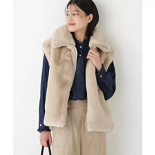 【ヒューマンウーマン/HUMAN WOMAN】のフェイクファーコクーンジレ 人気、トレンドファッション・服の通販 founy(ファニー) 　ファッション　Fashion　レディースファッション　Fashion for Women　アウター　Coat / Outerwear Collection　トップス・カットソー　Cut & Sew Tops　ベスト&ジレ / 重ね着スタイル　Vests & Gilets　おすすめ　Recommended / Our Picks　シンプル　Simple, Minimal　スタンダード　Standard, Basic　フェイクファー　Faux Fur, Imitation Fur　ムートン　Shearling, Mouton　 other-1|ID: prp329100004696829 ipo3291000000034989198
