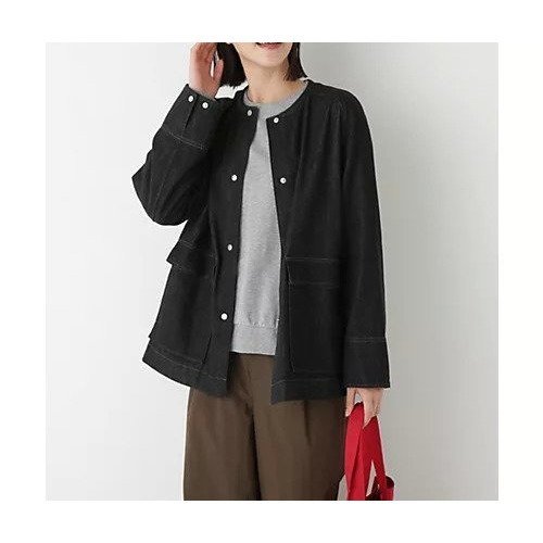 【ヒューマンウーマン/HUMAN WOMAN】の8ozデニムブルゾン インテリア・キッズ・メンズ・レディースファッション・服の通販 founy(ファニー) 　ファッション　Fashion　レディースファッション　Fashion for Women　アウター　Coat / Outerwear Collection　ブルゾンジャケット・スポーティアウター　Blouson Jackets　おすすめ　Recommended / Our Picks　シンプル　Simple, Minimal　スタンダード　Standard, Basic　デニム　Denim, Jeans Material　フラップ　Flap, Flap Pocket　ブルゾン　Blouson, Bomber Jacket　ボトム　Bottoms, Lower Wear　ポケット　Pocket, Pocket Detail　秋　Autumn　羽織　Haori, Light Jacket　ブラック|ID: prp329100004696831 ipo3291000000033917886