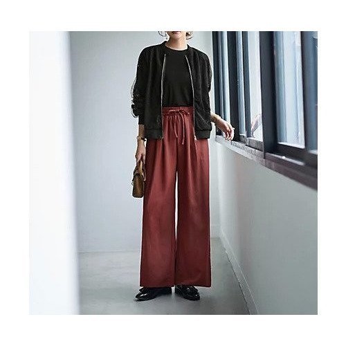 【スタイルデリ/STYLE DELI】の秋色シボ入りコットン混リラックスパンツ 人気、トレンドファッション・服の通販 founy(ファニー) 　ファッション　Fashion　レディースファッション　Fashion for Women　パンツ　Pants & Trousers　秋　Autumn　ギャザー　Gathered, Ruffled　ストレート　Straight, Straight Cut　スリット　Slit, Slit Detail　フォルム　Silhouette, Form　ポケット　Pocket, Pocket Detail　リアル　Real, Realistic　リボン　Ribbon, Bow　リラックス　Relax, Relaxed Fit　ループ　Loop, Loop Knit　ワイド　Wide, Wide Fit　夏　Summer　other-2|ID: prp329100004696926 ipo3291000000033918432
