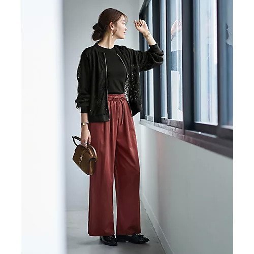 【スタイルデリ/STYLE DELI】の秋色シボ入りコットン混リラックスパンツ 人気、トレンドファッション・服の通販 founy(ファニー) 　ファッション　Fashion　レディースファッション　Fashion for Women　パンツ　Pants & Trousers　秋　Autumn　ギャザー　Gathered, Ruffled　ストレート　Straight, Straight Cut　スリット　Slit, Slit Detail　フォルム　Silhouette, Form　ポケット　Pocket, Pocket Detail　リアル　Real, Realistic　リボン　Ribbon, Bow　リラックス　Relax, Relaxed Fit　ループ　Loop, Loop Knit　ワイド　Wide, Wide Fit　夏　Summer　other-3|ID: prp329100004696926 ipo3291000000033918433