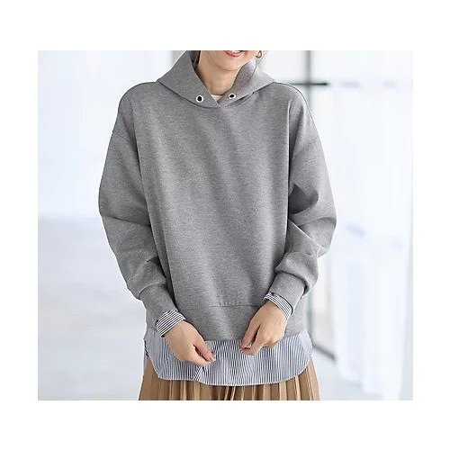 【エニー/ANY】の【WEB限定/洗濯機可】ダンボールパーカー インテリア・キッズ・メンズ・レディースファッション・服の通販 founy(ファニー) 　ファッション　Fashion　レディースファッション　Fashion for Women　トップス・カットソー　Cut & Sew Tops　レディースパーカー・カジュアルフーディー　Casual Hoodies & Sweatshirts　インナー　Innerwear　洗える　Machine Washable　カットソー　Cut and Sewn Top　デニム　Denim, Jeans Material　パーカー　Hoodie, Parka　ポケット　Pocket, Pocket Detail　おすすめ　Recommended / Our Picks　エレガント 上品　Elegant　チャコール|ID: prp329100004698360 ipo3291000000033927137