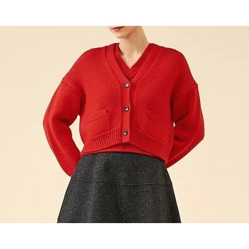 【マルティニーク/martinique】のローゲージウールカーディガン(アンサンブル可) インテリア・キッズ・メンズ・レディースファッション・服の通販 founy(ファニー) 　ファッション　Fashion　レディースファッション　Fashion for Women　トップス・カットソー　Cut & Sew Tops　カーディガン・羽織り　Layered Style Cardigans　アンサンブルニット　Knit Ensembles & Twin Sets　おすすめ　Recommended / Our Picks　アクセサリー　Fashion Accessories　アンサンブル　Ensemble Set　カーディガン　Cardigan, Knitwear　レッド|ID: prp329100004698521 ipo3291000000034504747