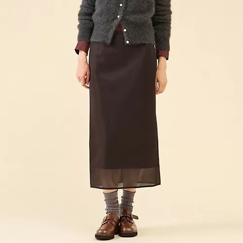 【マルティニーク/martinique】のシアーダンボールスカート インテリア・キッズ・メンズ・レディースファッション・服の通販 founy(ファニー) 　ファッション　Fashion　レディースファッション　Fashion for Women　スカート　Skirts　おすすめ　Recommended / Our Picks　シアー　Sheer, See-Through　ダブル　Double, Double-Breasted　ラッセル　Raschel, Raschel Lace　ブラウン|ID: prp329100004698526 ipo3291000000033928118