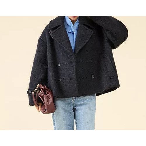 【マルティニーク/martinique】のシャギーピーコート インテリア・キッズ・メンズ・レディースファッション・服の通販 founy(ファニー) 　ファッション　Fashion　レディースファッション　Fashion for Women　アウター　Coat / Outerwear Collection　コート・ロングコート・ピーコート　Long Coats, Peacoats & More　おすすめ　Recommended / Our Picks　クラシック　Classic, Timeless Style　ビッグ　Big, Oversized　エレガント 上品　Elegant　定番　Standard, Basic Item　ネイビー|ID: prp329100004698546 ipo3291000000033928233