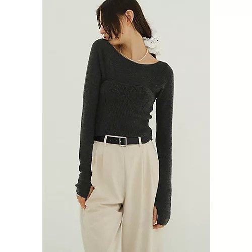 【クラネ/CLANE】のBUSTIER SET KNIT TOPS 人気、トレンドファッション・服の通販 founy(ファニー) ファッション Fashion レディースファッション Fashion for Women トップス・カットソー Cut & Sew Tops ニット Knit Tops & Sweaters ビスチェ Bustiers & Corset Tops / Layered Bustier Style 2025年 2025 2025-2026秋冬・A/W Autumn/Winter 2025–26 AW25–26 おすすめ Recommended / Our Picks ショート Short, Short Length ストレッチ Stretch, Stretchy Fabric デコルテ Décolleté, Neckline ビスチェ Bustier, Corset Top フィット Fit, Slim Fit フロント Front, Front Design 長袖 Long Sleeve, Full Sleeve other-2|ID: prp329100004699931 ipo3291000000033936321