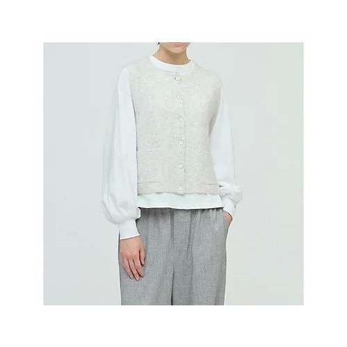 【ミズイロ インド/mizuiro ind】のブークレクルーネックベスト インテリア・キッズ・メンズ・レディースファッション・服の通販 founy(ファニー) ファッション Fashion レディースファッション Fashion for Women アウター Coat / Outerwear Collection トップス・カットソー Cut & Sew Tops ベスト&ジレ / 重ね着スタイル Vests & Gilets ウォッシャブル Machine Washable カーディガン Cardigan, Knitwear ショート Short, Short Length フロント Front, Front Design ベスト Vest, Waistcoat ポケット Pocket, Pocket Detail A/W・秋冬 Autumn/Winter オフホワイト|ID: prp329100004699975 ipo3291000000035920487
