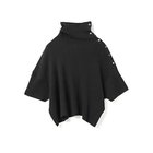 【ミズイロ インド/mizuiro ind】のアシンメトリーカラーリブプルオーバー ブラック|ID: prp329100004699977 ipo3291000000035316664