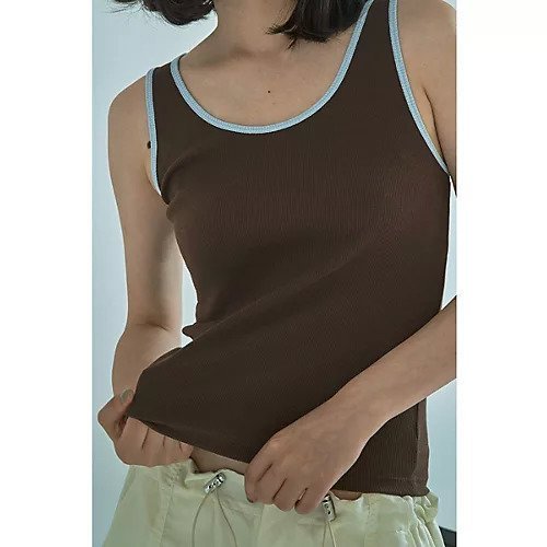 【マージュール/marjour】のLAYERED PIPING TANKTOP インテリア・キッズ・メンズ・レディースファッション・服の通販 founy(ファニー) 　ファッション　Fashion　レディースファッション　Fashion for Women　ワンピース　Dresses　ストレッチ　Stretch, Stretchy Fabric　タンク　Tank Top, Sleeveless Top　パイピング　Piping, Trim Design　フィット　Fit, Slim Fit　ポケット　Pocket, Pocket Detail　BROWN|ID: prp329100004700177 ipo3291000000033938267
