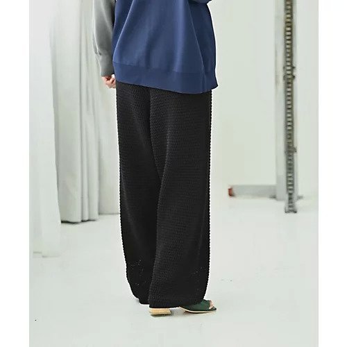 【スタイルデリ/STYLE DELI】の【BLK001】ストラクチャーリブワイドパンツ 人気、トレンドファッション・服の通販 founy(ファニー) 　ファッション　Fashion　レディースファッション　Fashion for Women　パンツ　Pants & Trousers　春　Spring　秋　Autumn　カットソー　Cut and Sewn Top　カーディガン　Cardigan, Knitwear　シンプル　Simple, Minimal　セットアップ　Set-Up, Coordinated Outfit　バランス　Balance, Style Balance　リラックス　Relax, Relaxed Fit　ロング　Long, Long-Length　ワイド　Wide, Wide Fit　おすすめ　Recommended / Our Picks　other-2|ID: prp329100004700191 ipo3291000000033938324
