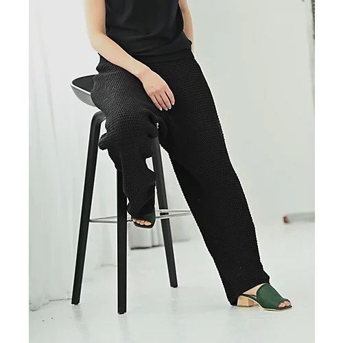 【スタイルデリ/STYLE DELI】の【BLK001】ストラクチャーリブワイドパンツ 人気、トレンドファッション・服の通販 founy(ファニー) 　ファッション　Fashion　レディースファッション　Fashion for Women　パンツ　Pants & Trousers　春　Spring　秋　Autumn　カットソー　Cut and Sewn Top　カーディガン　Cardigan, Knitwear　シンプル　Simple, Minimal　セットアップ　Set-Up, Coordinated Outfit　バランス　Balance, Style Balance　リラックス　Relax, Relaxed Fit　ロング　Long, Long-Length　ワイド　Wide, Wide Fit　おすすめ　Recommended / Our Picks　other-3|ID: prp329100004700191 ipo3291000000033938325