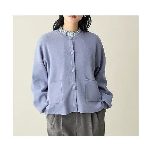 【エニー/ANY】のスウェットライクニットカーディガン 人気、トレンドファッション・服の通販 founy(ファニー) 　ファッション　Fashion　レディースファッション　Fashion for Women　トップス・カットソー　Cut & Sew Tops　ニット　Knit Tops & Sweaters　カーディガン・羽織り　Layered Style Cardigans　レディースパーカー・カジュアルフーディー　Casual Hoodies & Sweatshirts　スウェット・クルーネックトップス　Sweatshirts & Crewnecks / Relaxed Fit Sweat Tops　カーディガン　Cardigan, Knitwear　クッション　Cushion, Throw Pillow　ストレッチ　Stretch, Stretchy Fabric　スリット　Slit, Slit Detail　ポケット　Pocket, Pocket Detail　羽織　Haori, Light Jacket　おすすめ　Recommended / Our Picks　エレガント 上品　Elegant　 other-1|ID: prp329100004703285 ipo3291000000033963204