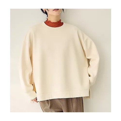 【エニー/ANY】のサイドドットダンボールトレーナー インテリア・キッズ・メンズ・レディースファッション・服の通販 founy(ファニー) 　ファッション　Fashion　レディースファッション　Fashion for Women　ストレッチ　Stretch, Stretchy Fabric　トレーナー　Sweatshirt, Trainer　フォルム　Silhouette, Form　おすすめ　Recommended / Our Picks　エクリュ|ID: prp329100004703290 ipo3291000000034028136