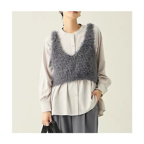 【エニー/ANY】のロングシャギーニットベスト インテリア・キッズ・メンズ・レディースファッション・服の通販 founy(ファニー) 　ファッション　Fashion　レディースファッション　Fashion for Women　アウター　Coat / Outerwear Collection　トップス・カットソー　Cut & Sew Tops　ニット　Knit Tops & Sweaters　ベスト&ジレ / 重ね着スタイル　Vests & Gilets　インナー　Innerwear　コンパクト　Compact, Small Size　シンプル　Simple, Minimal　スリット　Slit, Slit Detail　タンク　Tank Top, Sleeveless Top　フェザー　Feather, Feather Detail　ベスト　Vest, Waistcoat　半袖　Short Sleeve, Half Sleeve　秋　Autumn　A/W・秋冬　Autumn/Winter　チャコール|ID: prp329100004703294 ipo3291000000033963274