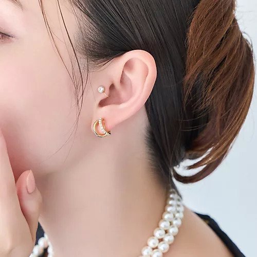 【フィービィー/phoebe】の【金属アレルギー対応】2setプリズムビジューイヤーカフ/ニッケルフリー インテリア・キッズ・メンズ・レディースファッション・服の通販 founy(ファニー) 　ファッション　Fashion　レディースファッション　Fashion for Women　アシンメトリー　Asymmetrical Style　シンプル　Simple, Minimal　ストーン　Stone, Gem-Like　ダブル　Double, Double-Breasted　ビジュー　Bijou, Jewel-like Accent　フープ　Hoop, Hoop Earrings　ゴールド|ID: prp329100004704574 ipo3291000000033973565