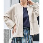 【スタイルデリ/STYLE DELI】の厚地ジョーゼットブルゾンジャケット グレイッシュホワイト|ID:prp329100004704578