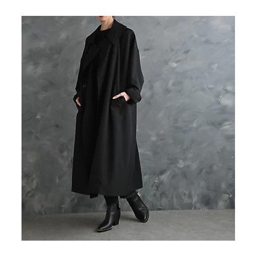 【スタイルデリ/STYLE DELI】の【BLK001】襟付きオーバーサイズコート 人気、トレンドファッション・服の通販 founy(ファニー) 　ファッション　Fashion　レディースファッション　Fashion for Women　アウター　Coat / Outerwear Collection　コート・ロングコート・ピーコート　Long Coats, Peacoats & More　イエロー　Yellow　オケージョン　Occasion Wear　ショルダー　Shoulder, Shoulder Strap　シンプル　Simple, Minimal　ドロップ　Drop Shoulder, Dropped Style　定番　Standard, Basic Item　ポケット　Pocket, Pocket Detail　ラウンド　Round, Round Neck　ロング　Long, Long-Length　ワイド　Wide, Wide Fit　おすすめ　Recommended / Our Picks　エレガント 上品　Elegant　セレモニー　Ceremony　other-3|ID: prp329100004704579 ipo3291000000033973596