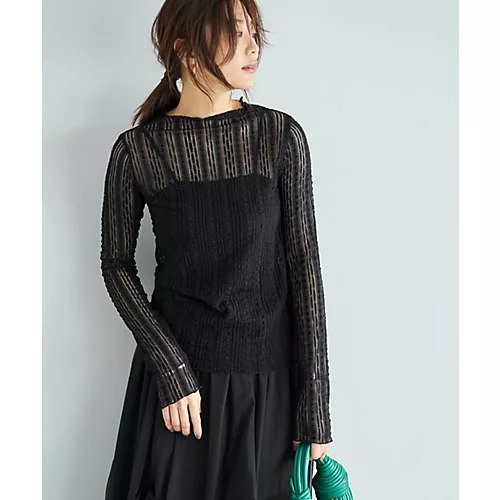 【スタイルデリ/STYLE DELI】の下に着るメロウレーシィートップス インテリア・キッズ・メンズ・レディースファッション・服の通販 founy(ファニー) https://founy.com/ ファッション Fashion レディースファッション Fashion for Women トップス・カットソー Cut & Sew Tops インナー Innerwear カーディガン Cardigan, Knitwear シンプル Simple, Minimal ジャケット Jacket, Outerwear スウェット / スエット Sweatshirt, Sweatwear ストレッチ Stretch, Stretchy Fabric ドット Polka Dot, Dot Pattern 定番 Standard, Basic Item フラット Flat, Flat Shoes ボトルネック Bottle Neck, Mock Neck ポケット Pocket, Pocket Detail レース Lace, Lace Fabric 夏 Summer |ID: prp329100004704681 ipo3291000000036281743