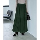 【スタイルデリ/STYLE DELI】のシフォンジョーゼットMIXプリーツスカート ダークグリーン|ID: prp329100004704686 ipo3291000000033974081