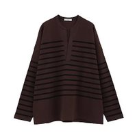 【クラネ/CLANE】のWIDE HENRY NECK BORDER TOPS 人気、トレンドファッション・服の通販 founy(ファニー) ファッション Fashion レディースファッション Fashion for Women トップス・カットソー Cut & Sew Tops 2025年 2025 2025-2026秋冬・A/W Autumn/Winter 2025–26 AW25–26 ストレッチ Stretch, Stretchy Fabric ワイド Wide, Wide Fit ヴィンテージ Vintage Style |ID:prp329100004705569