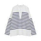 【クラネ/CLANE】のWIDE HENRY NECK BORDER TOPS 人気、トレンドファッション・服の通販 founy(ファニー) ファッション Fashion レディースファッション Fashion for Women トップス・カットソー Cut & Sew Tops 2025年 2025 2025-2026秋冬・A/W Autumn/Winter 2025–26 AW25–26 ストレッチ Stretch, Stretchy Fabric ワイド Wide, Wide Fit ヴィンテージ Vintage Style thumbnail WHITE|ID: prp329100004705569 ipo3291000000033983551
