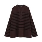 【クラネ/CLANE】のWIDE HENRY NECK BORDER TOPS BROWN|ID: prp329100004705569 ipo3291000000035414749