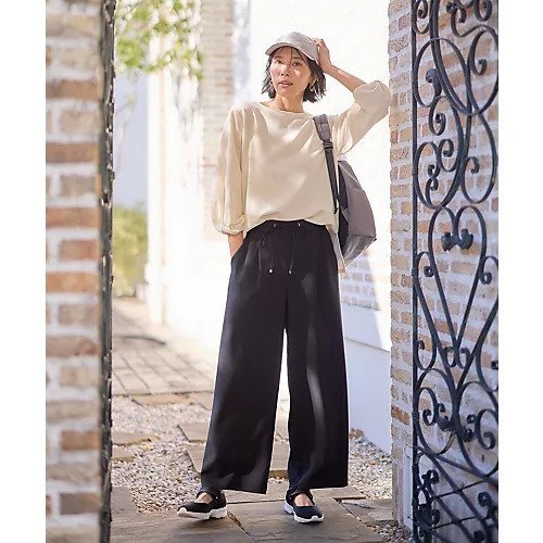 【エニー/ANY】の【ウエストゴム/ストレッチ/セットアップ可】イージィケアストレッチワイドパンツ インテリア・キッズ・メンズ・レディースファッション・服の通販 founy(ファニー) 　ファッション　Fashion　レディースファッション　Fashion for Women　セットアップ　Matching Sets　レディースパンツ・ボトムス　Pants & Trousers / Bottoms　ストレッチ　Stretch, Stretchy Fabric　セットアップ　Set-Up, Coordinated Outfit　セレモニー　Ceremony　フラット　Flat, Flat Shoes　ワイド　Wide, Wide Fit　ビジネス 仕事 通勤　Business / Work / Commuting　ブラック|ID: prp329100004705603 ipo3291000000034867140