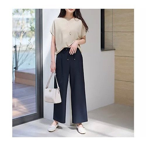 【エニー/ANY】の【ウエストゴム/ストレッチ/セットアップ可】イージィケアストレッチワイドパンツ インテリア・キッズ・メンズ・レディースファッション・服の通販 founy(ファニー) 　ファッション　Fashion　レディースファッション　Fashion for Women　セットアップ　Matching Sets　レディースパンツ・ボトムス　Pants & Trousers / Bottoms　ストレッチ　Stretch, Stretchy Fabric　セットアップ　Set-Up, Coordinated Outfit　セレモニー　Ceremony　フラット　Flat, Flat Shoes　ワイド　Wide, Wide Fit　ビジネス 仕事 通勤　Business / Work / Commuting　ネイビー|ID: prp329100004705603 ipo3291000000034867142